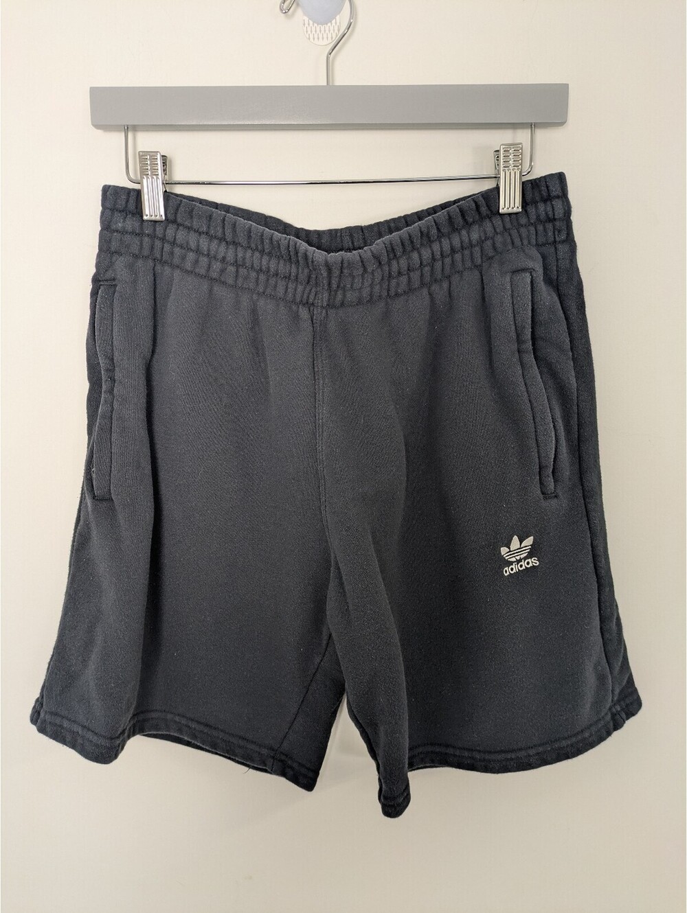 Adidas Originals Trefoil Embroidered Fleece Sweat Shorts Black Men's Size Medium